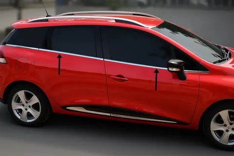 Окантовка вікон (Sport Tourer, 8 шт, нерж) для Renault Clio IV 2012-2019 рр — Renault Clio IV 2012-2019 гг. DianaParts