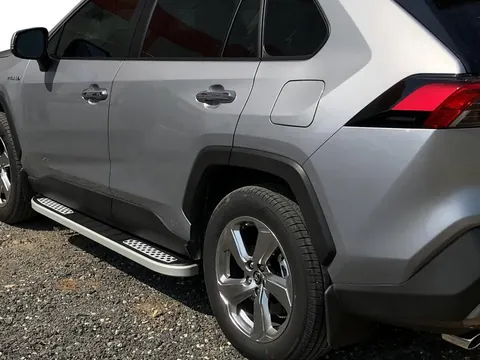 Бокові пороги Tayga V2 (2 шт., алюміній) для Toyota Rav 4 2019- рр — Toyota Rav 4 2019- гг. DianaParts