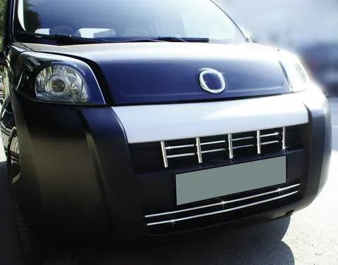Накладка на решітку (15 част, нерж) OmsaLine - Італійська нержавійка для Peugeot Bipper 2008-2017 рр — Peugeot Bipper 2008-2017 гг. DianaParts