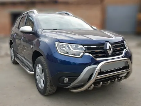 Кенгурятник без напису WT003 (нерж.) для Renault Duster 2018-2024 рр — Renault Duster 2018-2024 гг. DianaParts