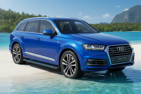 Бокові пороги Maya Blue (2 шт., алюміній) для Ауди Q7 2015-2026 рр — Audi Q7 2015–2026 гг. DianaParts