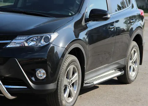 Бокові пороги Allmond Grey (2 шт., алюміній) для Toyota Rav 4 2013-2018 рр — Toyota Rav 4 2013-2018 гг. DianaParts