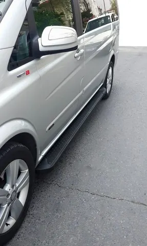 Бокові пороги X5-тип Black (2 шт, алюм) Довга база для Mercedes Viano 2004-2014 рр — Mercedes Viano 2004-2014 гг. DianaParts