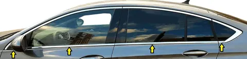 Окантовка вікон (8 шт, нерж) для Opel Insignia 2017-2022 рр — Opel Insignia 2017-2022 гг. DianaParts