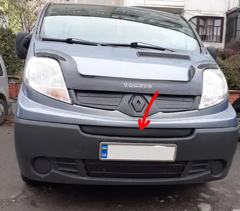 Зимова середня накладка на решітку (зверху номера) 2007-2015, Матова для Renault Trafic рр — Renault Trafic 2001–2015 гг. DianaParts