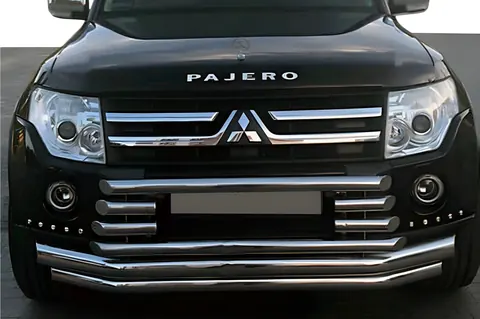Передній захист ST015-9 (нерж.) для Mitsubishi Pajero Wagon IV 2006-2021 рр — Mitsubishi Pajero Wagon IV 2006-2021 гг. DianaParts