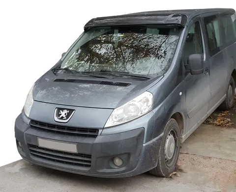 Козирьок на лобове скло (чорний глянець, 5мм) для Fiat Scudo 2007-2015 рр — Fiat Scudo 2007-2015 гг. DianaParts