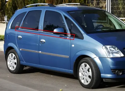 Зовнішня окантовка вікон (4 шт, нерж) для Opel Meriva 2002-2010 рр — Opel Meriva 2002-2010 гг. DianaParts