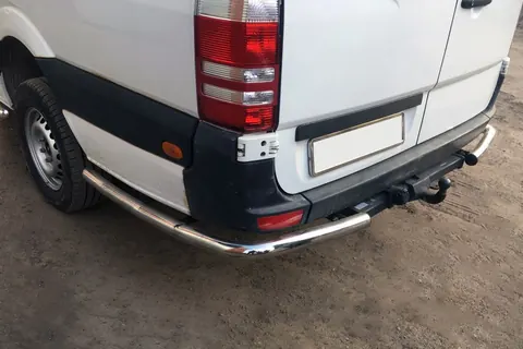 Бічні труби за заднім колесом кутові (2 шт., нерж) Середня база для Volkswagen Crafter 2006-2016 рр — Volkswagen Crafter 2006-2016 гг. DianaParts