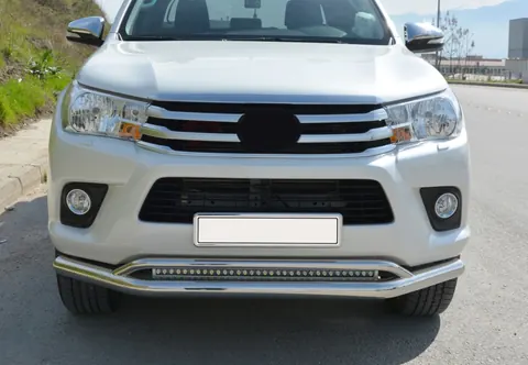 Передній вус подвійний Vegas (2015-2020, нерж) d76/42 мм для Toyota Hilux 2015- рр — Toyota Hilux 2015- гг. DianaParts