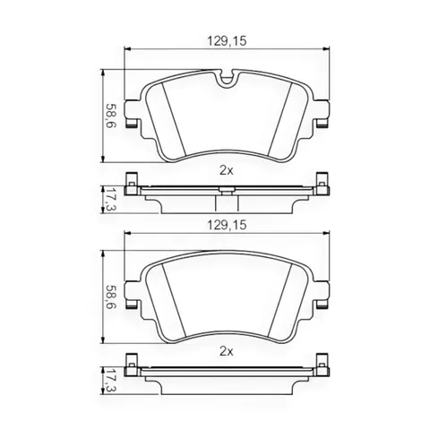 Колодки гальмівні Audi A4, A5, A6, Q5, Q7 (2015-), Volkswagen Touareg (2017-) задні BOSCH — Гальмівна система DianaParts
