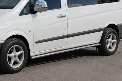 Бічні труби BB001 (2 шт., нерж.) d60, Довга база для Mercedes Viano 2004-2014 рр — Mercedes Viano 2004-2014 гг. DianaParts