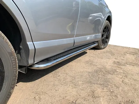 Бокові пороги Maydos V2 (2 шт., алюміній -2026 нерж) для Toyota Rav 4 2013-2018 рр — Toyota Rav 4 2013-2018 гг. DianaParts