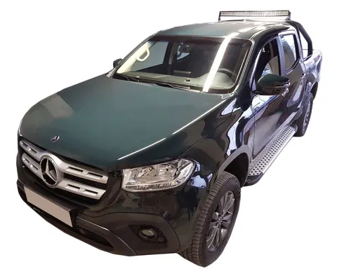 Бокові пороги Allmond Grey (2 шт., алюміній) для Mercedes X class 2017-2020 рр — Mercedes X class 2017-2020 гг. DianaParts