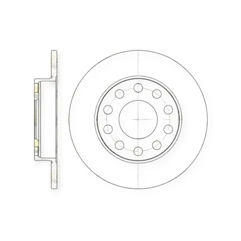 Диск гальмівний Audi A4 B6, B7 (2000-) задній (d245x10mm) ROADHOUSE — Гальмівна система DianaParts