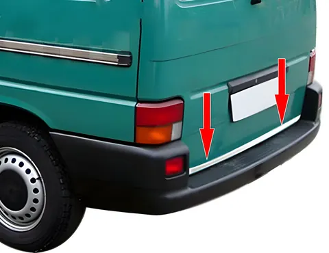 Накладка на кромка багажника (нерж) OmsaLine, Ляда - 1 двері для Volkswagen T4 Caravelle/Multivan 1990-2003 рр — Volkswagen T4 Caravelle/Multivan 1990–2003 гг. DianaParts