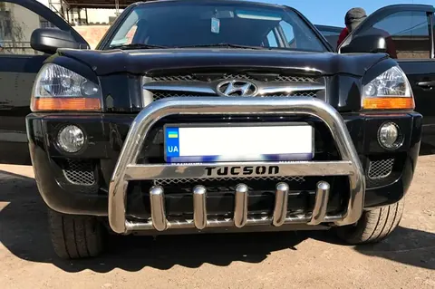 Кенгурятник WT004 (нерж.) для Hyundai Tucson JM 2004- рр — Hyundai Tucson JM 2004- гг. DianaParts