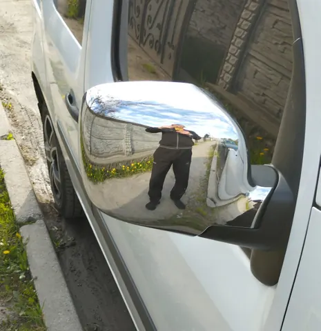Накладки на дзеркала 2008-2013 (2 шт) Carmos - Хромований пластик для Renault Kangoo рр — Renault Kangoo 2008–2020 гг. DianaParts