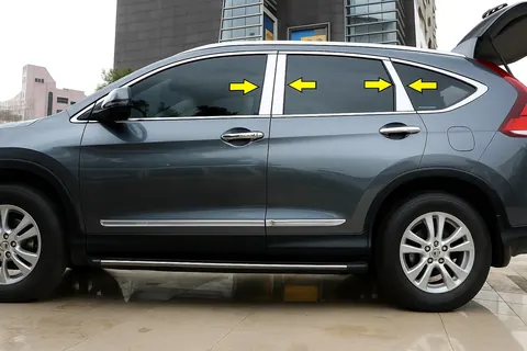 Молдинг дверних стійок (6 шт, нерж.) для Honda CRV 2012-2016 рр — Honda CRV 2012-2016 гг. DianaParts