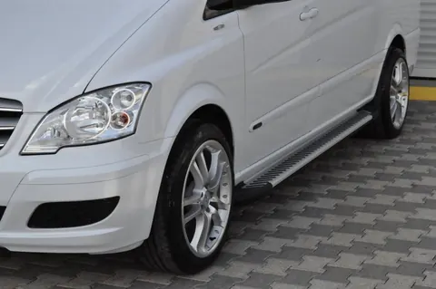 Бокові пороги Line (2 шт., Алюм.) Довга (ExtraLong) для Mercedes Vito W639 2004-2014 рр — Mercedes Vito W639 2004-2014 гг. DianaParts