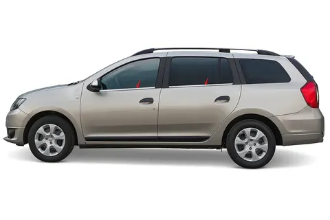 Окантовка вікон (4 шт, нерж) OmsaLine - Італійська нержавійка для Renault Logan MCV 2013-2022 рр — Renault Logan MCV 2013-2022 гг. DianaParts
