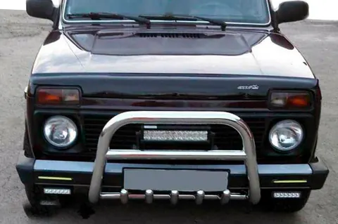 Кенгурятник QT006 (нерж.) для Lada Niva та Urban 1977- рр — Lada Niva та Urban 1977- гг. DianaParts