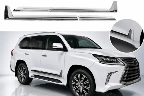 Молдинги F-Sport білі-2026хром (4 шт, ABS) для Lexus LX 500d/600 2022- рр — Lexus LX 500d/600 2022- гг. DianaParts