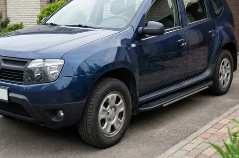 Бокові пороги Bosphorus Grey (2 шт., алюміній) для Renault Duster 2008-2017 рр