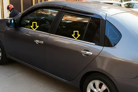 Зовнішня окантовка стекол (4 шт, нерж.) для Renault Symbol 2008-2013 рр — Renault Symbol 2008-2013 гг. DianaParts