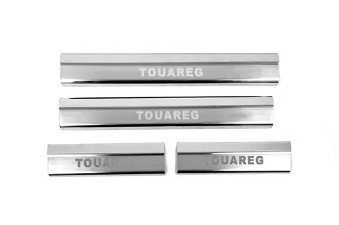 Накладка на пороги Carmos V2 (4 шт, нерж) для Volkswagen Touareg 2010-2018 рр — Volkswagen Touareg 2010-2018 гг. DianaParts