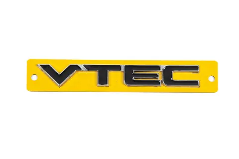 Напис VTEC чорний з хром (110мм на 15мм) для Honda — Honda DianaParts