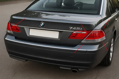 Накладки на стопи (2 шт., ABS) для BMW 7 серія E65/66 2001-2008 рр — BMW 7 серия E65/66 2001-2008 гг. DianaParts