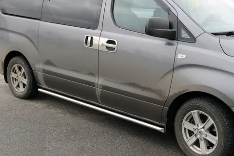 Бічні труби BB001 (2 шт., нерж.) 60 мм для Hyundai H300, H1, Starex 2008-2020 рр