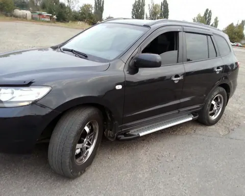 Бокові пороги Line (2 шт., алюміній) для Hyundai Santa Fe 2 2006-2012 рр — Hyundai Santa Fe 2 2006-2012 гг. DianaParts