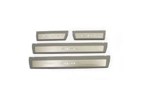 Накладки на пороги Исикли (4 шт) Сірі для Honda Civic Sedan IX 2011-2016 рр — Honda Civic Sedan IX 2011-2016 гг. DianaParts