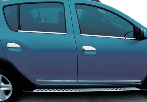 Накладки на ручки (4 шт., нерж.) OmsaLine - Італійська нержавійка для Dacia Logan MCV 2013-2020 рр — Dacia Logan MCV 2013-2020 гг. DianaParts