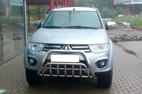 Передній захист WT002 (нерж.) для Mitsubishi Pajero Sport 2008-2015 рр — Mitsubishi Pajero Sport 2008-2015 гг. DianaParts