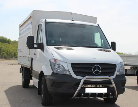 Кенгурятник WT003 (нерж.) 60мм, з написом для Mercedes Sprinter W906 2006-2018 рр — Mercedes Sprinter W906 2006–2018 гг. DianaParts