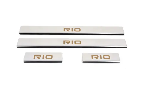 Накладки на пороги Carmos (4 шт., нерж.) для Kia Rio 2005-2011 рр — Kia Rio 2005-2011 гг. DianaParts