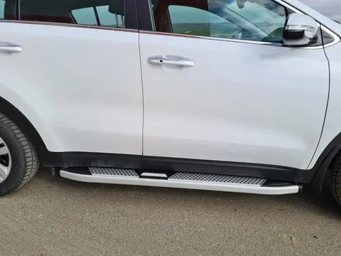 Бокові пороги Mevsim Grey (2 шт., Алюміній) для Kia Sportage 2015-2021 рр — Kia Sportage 2015-2021 гг. DianaParts