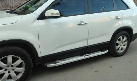Бокові пороги Mevsim Grey (2 шт., Алюміній) 2010-2013 для Kia Sorento II XM рр — Kia Sorento II XM 2009-2014 гг. DianaParts