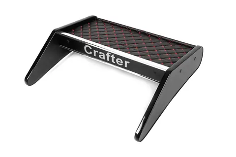 Полиця на панель (Чорна з червоною ниткою) для Volkswagen Crafter 2006-2016 рр — Volkswagen Crafter 2006-2016 гг. DianaParts