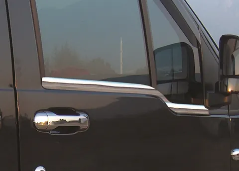 Зовнішня окантовка вікон (2 шт., нерж.) Carmos - Турецька сталь для Ford Connect 2002-2006 рр — Ford Connect 2002–2006 гг. DianaParts