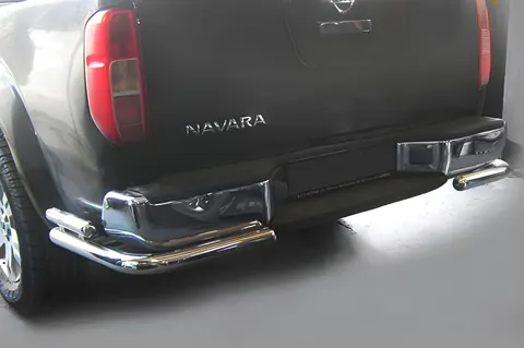 Задній захист AK003-Подвійний (нерж) для Nissan Navara 2006-2015 рр — Nissan Navara 2006-2015 гг. DianaParts
