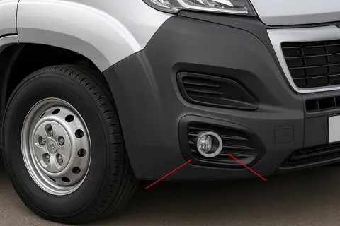 Накладки на противотуманки 2014-2026 (нерж) для Peugeot Boxer рр — Peugeot Boxer 2006-2025 гг. DianaParts