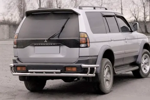 Задній захист AK005-2 (нерж) для Mitsubishi Pajero Sport 1996-2007 рр — Mitsubishi Pajero Sport 1996-2007 гг. DianaParts