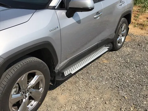 Бокові пороги Allmond Grey (2 шт., алюміній) для Toyota Rav 4 2019- рр — Toyota Rav 4 2019- гг. DianaParts