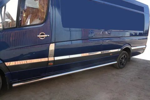 Молдинги на двері (нерж.) ExtraLong. Carmos - Турецька сталь для Volkswagen Crafter 2006-2016 рр — Volkswagen Crafter 2006-2016 гг. DianaParts