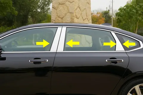 Накладки на дверні стійки (6 шт, нерж) для Volvo S90/V90 2016- рр — Volvo S90/V90 2016- гг. DianaParts