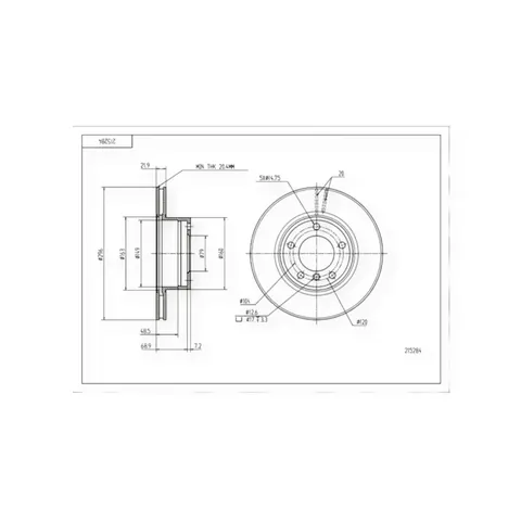 Диск гальмівний BMW 5 (E39) передній (296x22mm) HART — Гальмівна система DianaParts